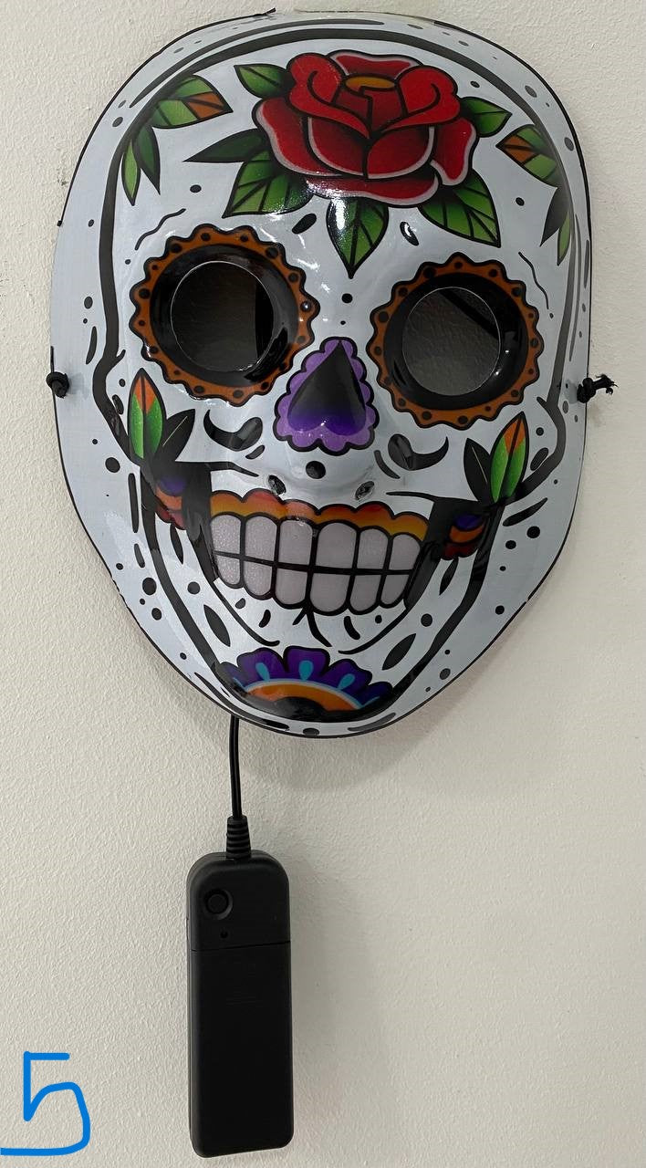 😈🎃 Máscara LED Halloween – Luminosa y Ajustable