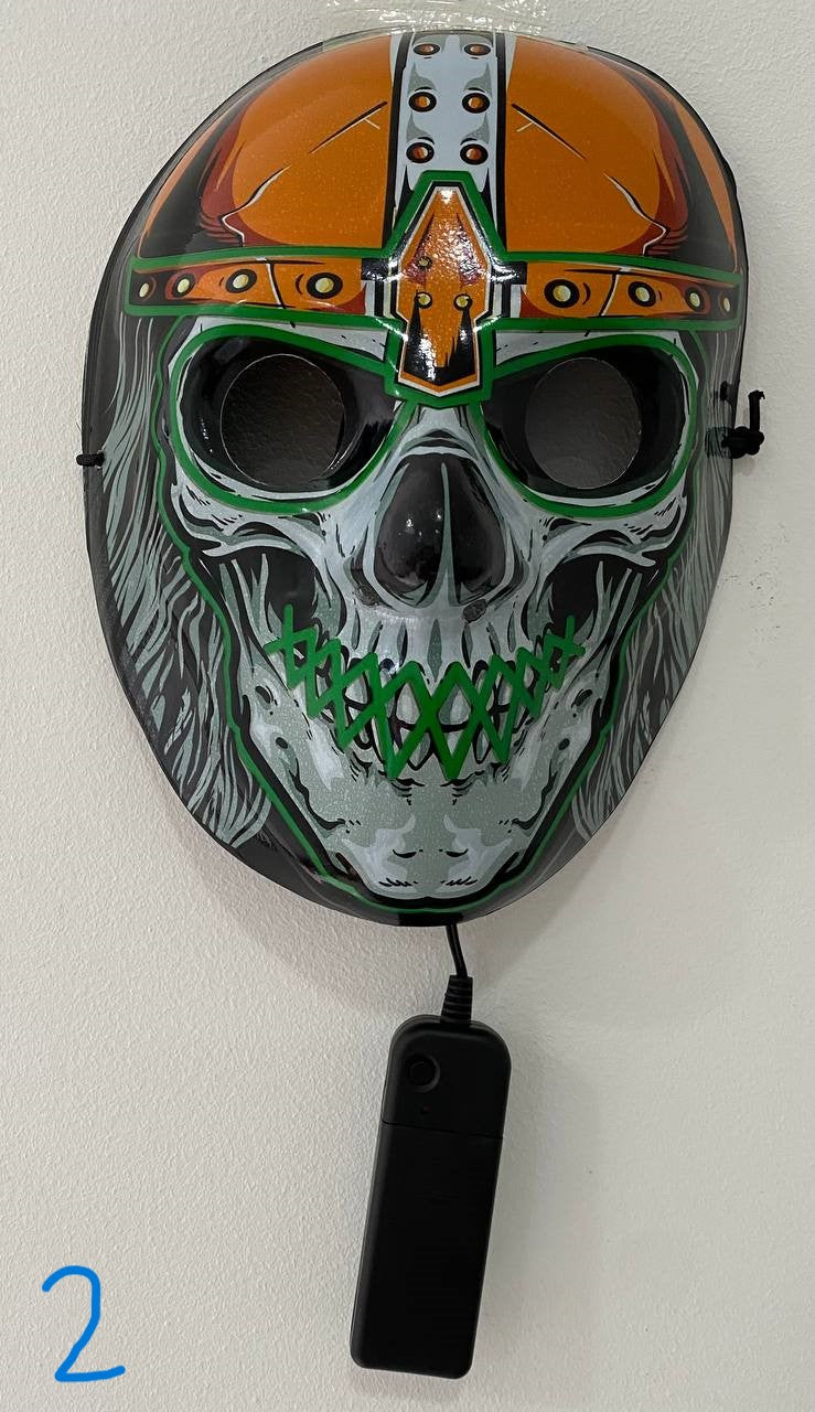 😈🎃 Máscara LED Halloween – Luminosa y Ajustable