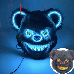 Máscaras Peluche LED “Cute Scary” – Conejo & Oso 🐰🐻✨