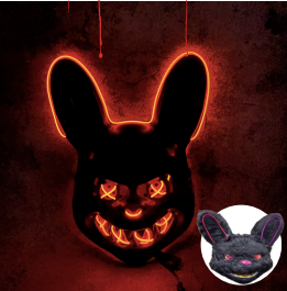 Máscaras Peluche LED “Cute Scary” – Conejo & Oso 🐰🐻✨