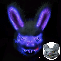 Máscaras Peluche LED “Cute Scary” – Conejo & Oso 🐰🐻✨