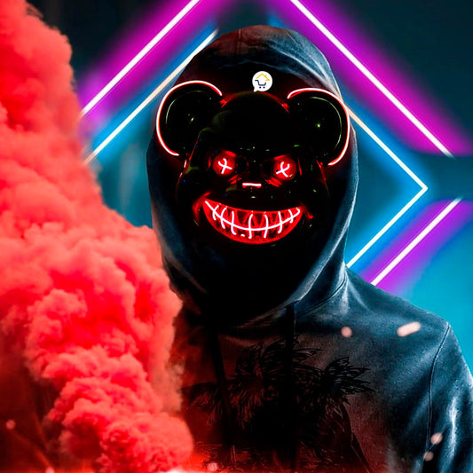 Máscara LED Neón – Estilo “Purge” (Color aleatorio) 👻⚡
