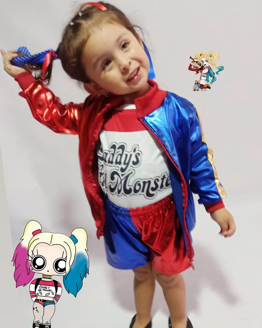 💥🎃 Disfraz Harley Quinn para Niñas – Halloween Especial ✨