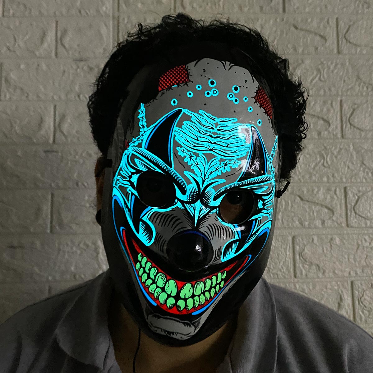 Máscara Luminosa de Diablo – Neón Impacto 🔥😈
