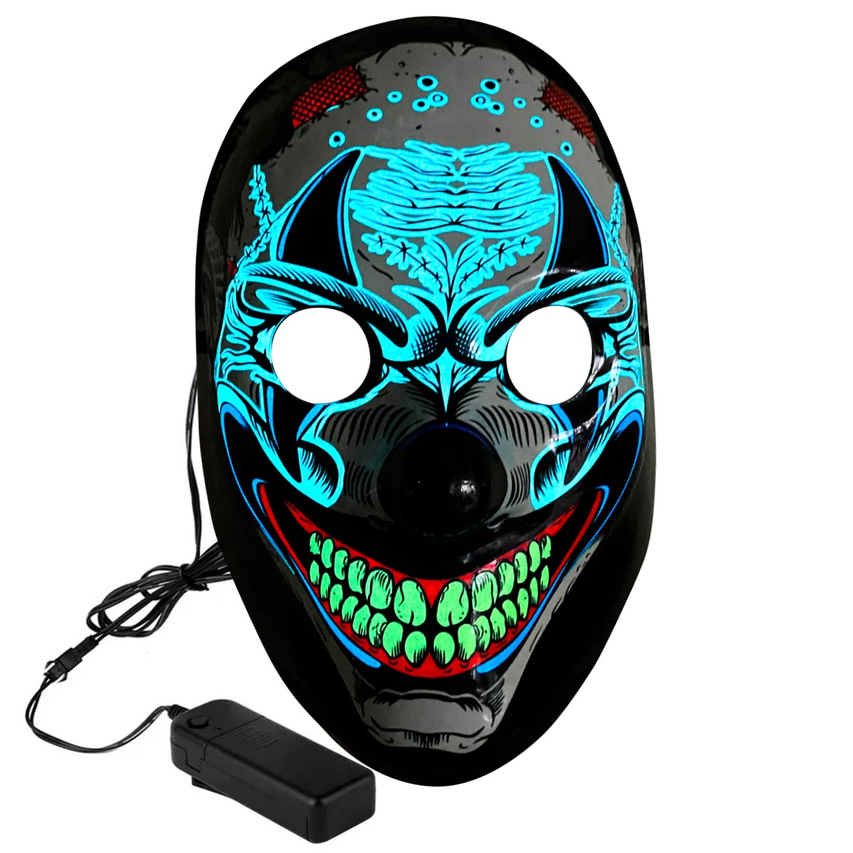 Máscara Luminosa de Diablo – Neón Impacto 🔥😈