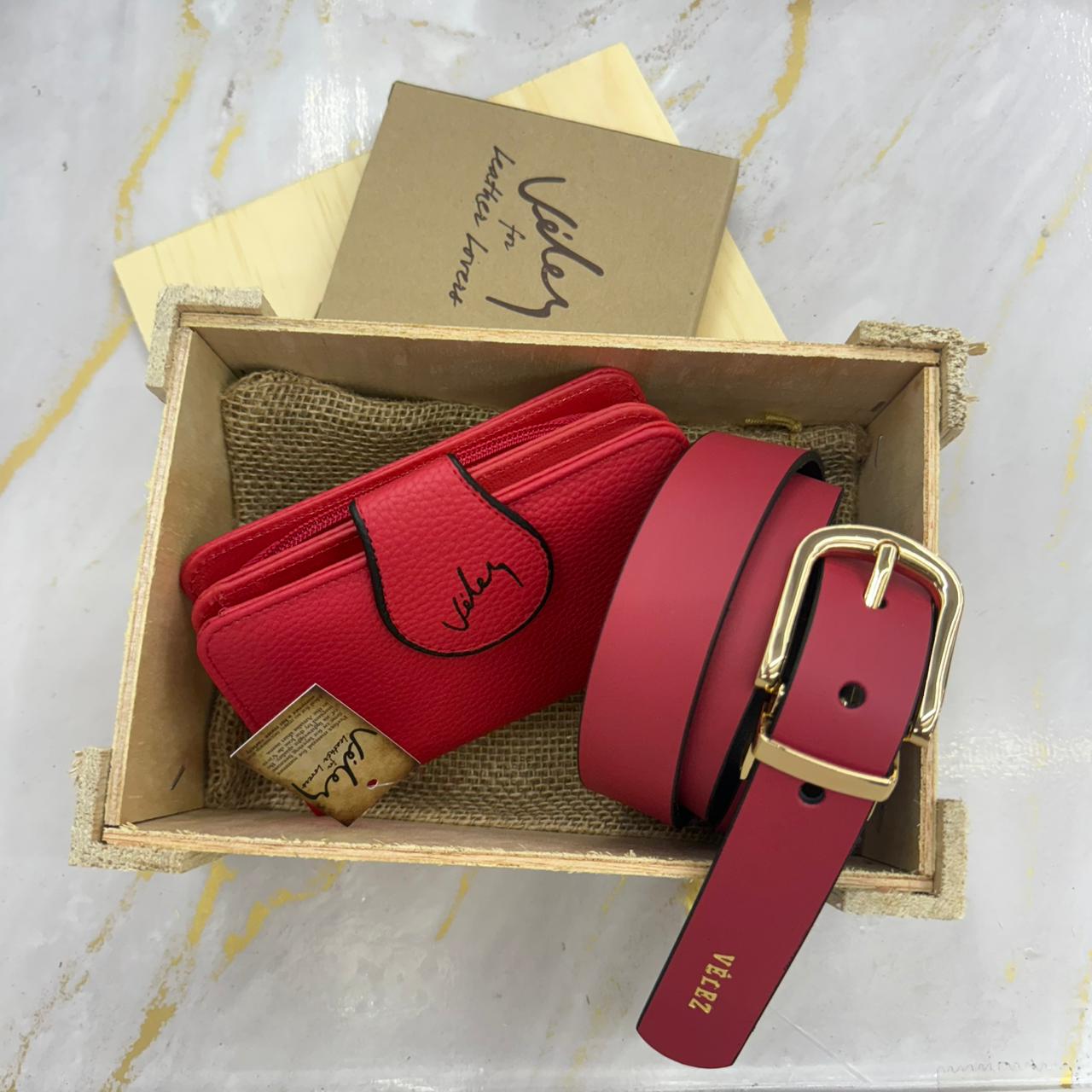 CORREA+BILLETERA VELEZ DAMA ESTUCHE EN MADERA - Eclécty store