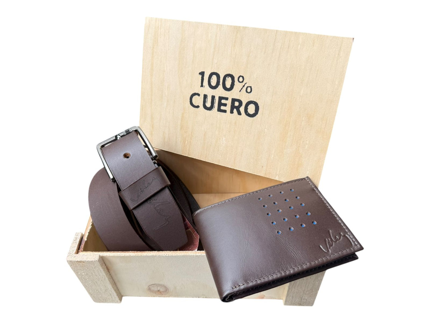 ⭐ GARANTÍA DE 60 DÍAS: Dúo de Cuero Premium (Billetera + Correa) con Despacho Inmediato hoy mismo 🚚 - Eclécty store