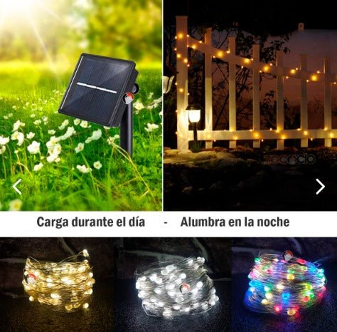Luces navideñas panel solar 10 MTS - Eclécty store