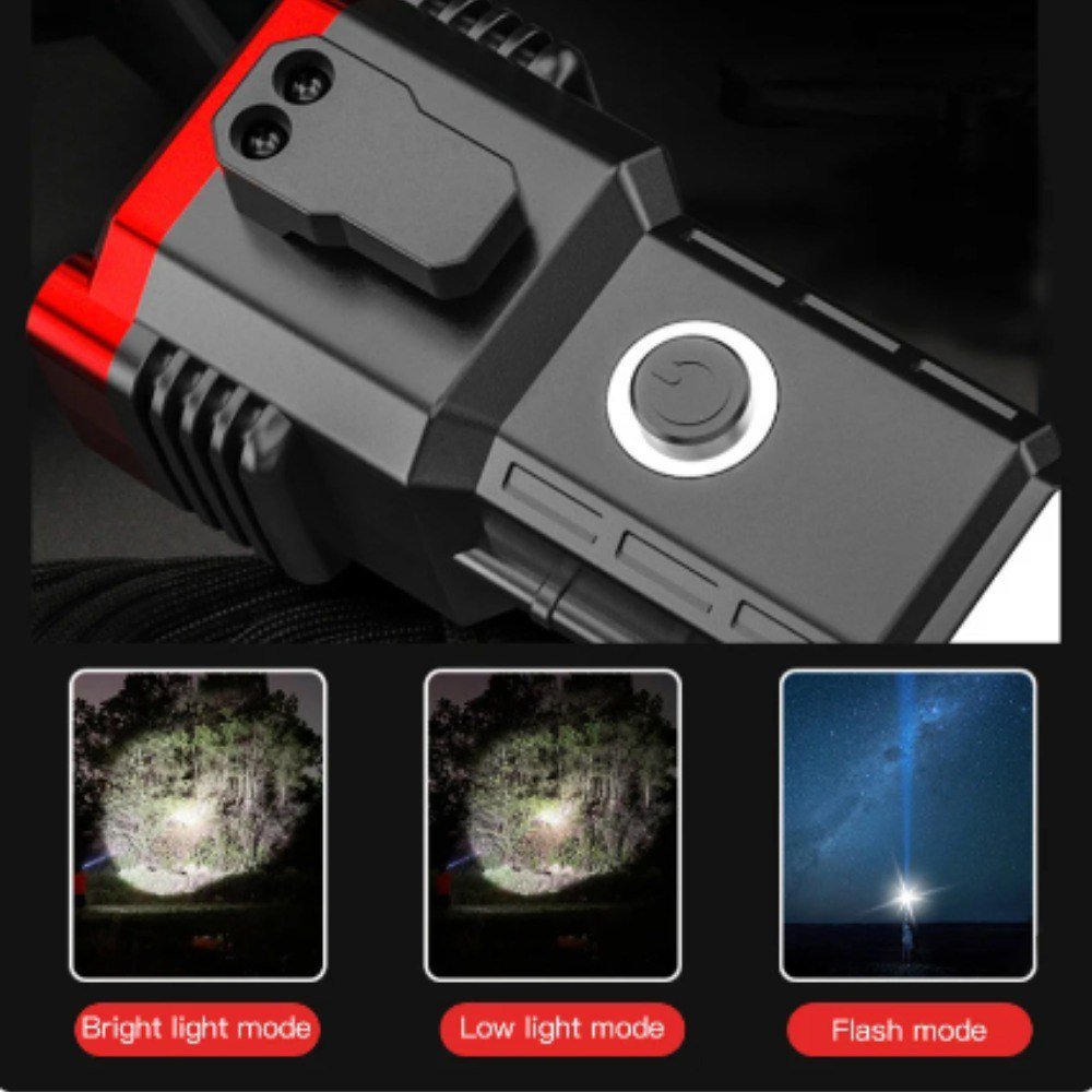 🔦 Linterna Táctica Multifunción Recargable USB con Herramienta de Emergencia - Eclécty store