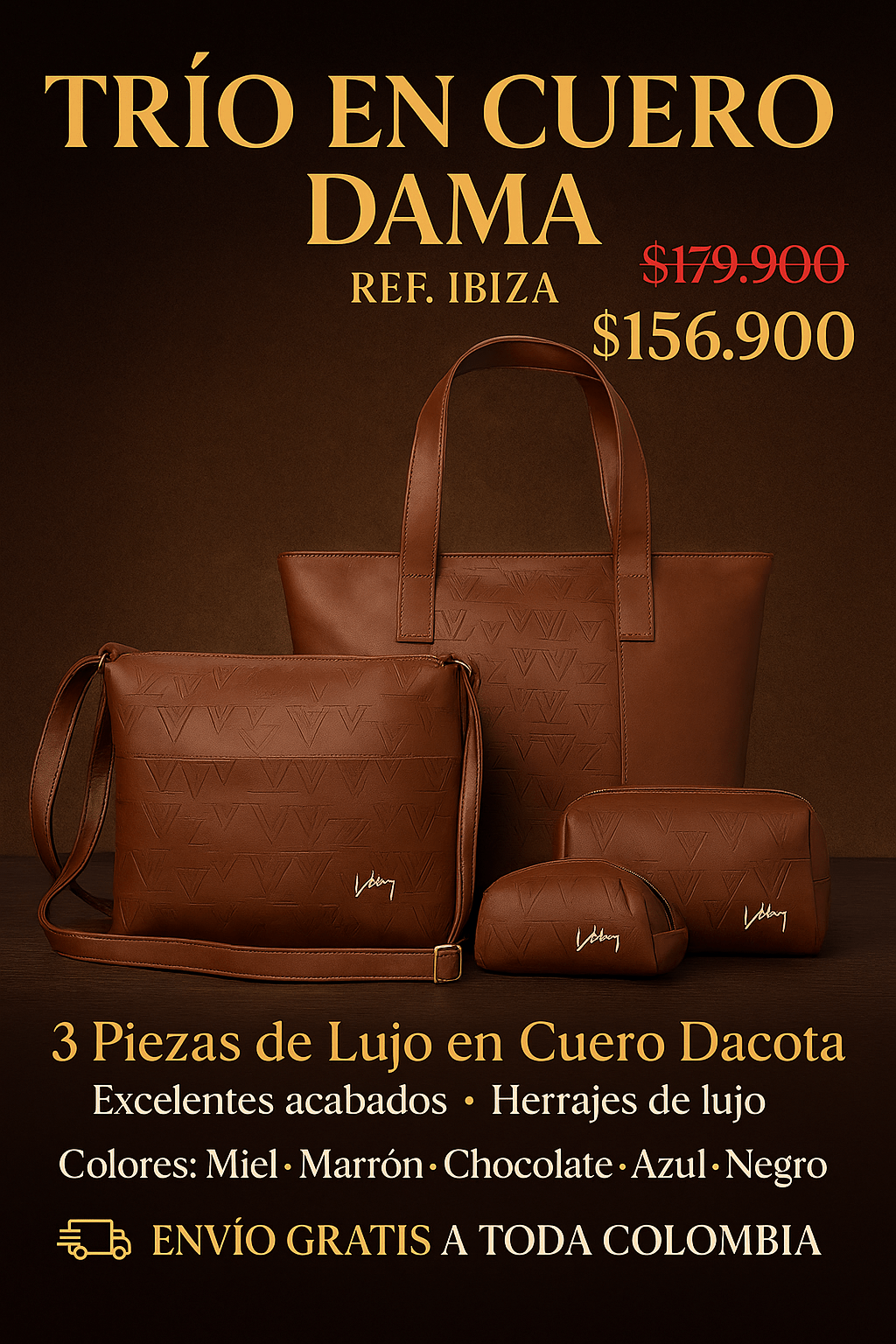 TRÍO EN CUERO DAMA REF. IBIZA - Eclécty store