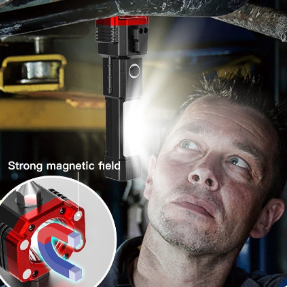 🔦 Linterna Táctica Multifunción Recargable USB con Herramienta de Emergencia - Eclécty store