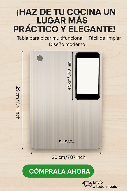 TABLA PARA PICAR EN ACERO INOXIDABLE 1MM - Eclécty store